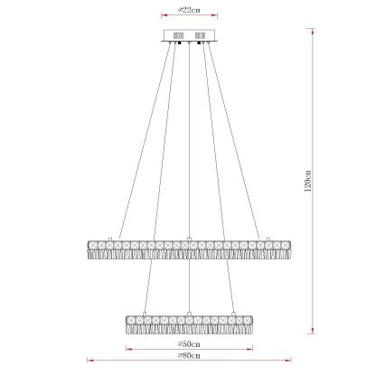 Globo - Lampadario LED dimmerabile a sospensione con cavo LED/72W/230V 2700-6000K trasparente + telecomando