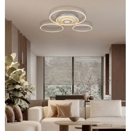 Globo - Plafoniera da soffitto dimmerabile LED/60W/230V 2700-6500K 80,8x99,2 cm argento + telecomando