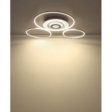 Globo - Plafoniera da soffitto dimmerabile LED/60W/230V 2700-6500K 80,8x99,2 cm argento + telecomando