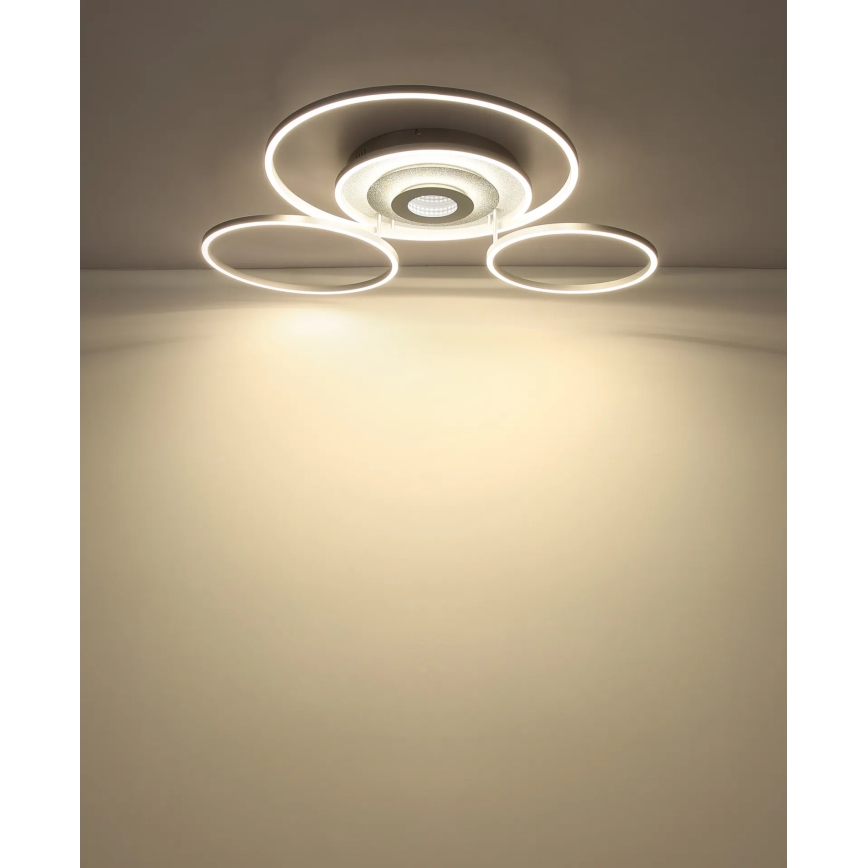 Globo - Plafoniera da soffitto dimmerabile LED/60W/230V 2700-6500K 80,8x99,2 cm argento + telecomando