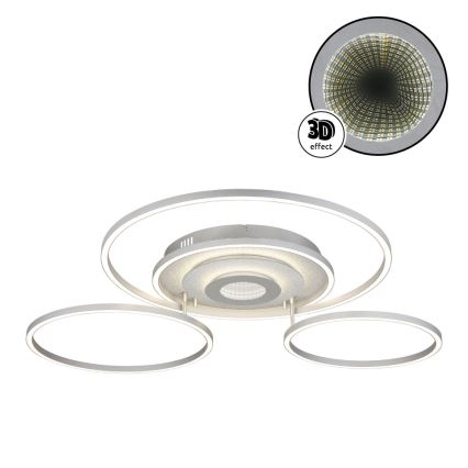 Globo - Plafoniera da soffitto dimmerabile LED/60W/230V 2700-6500K 80,8x99,2 cm argento + telecomando