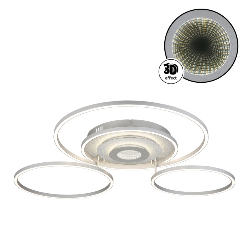 Globo - Plafoniera da soffitto dimmerabile LED/60W/230V 2700-6500K 80,8x99,2 cm argento + telecomando