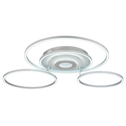 Globo - Plafoniera da soffitto dimmerabile LED/60W/230V 2700-6500K 80,8x99,2 cm argento + telecomando