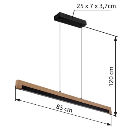 Globo - Lampadario LED a sospensione con filo LED/24W/230V
