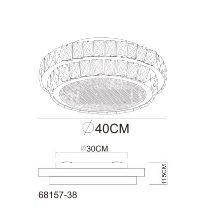 Globo 68157-38 - Lampada da soffitto LED dimmerabile KLARA LED/38W/230V Ø 40 cm + telecomando