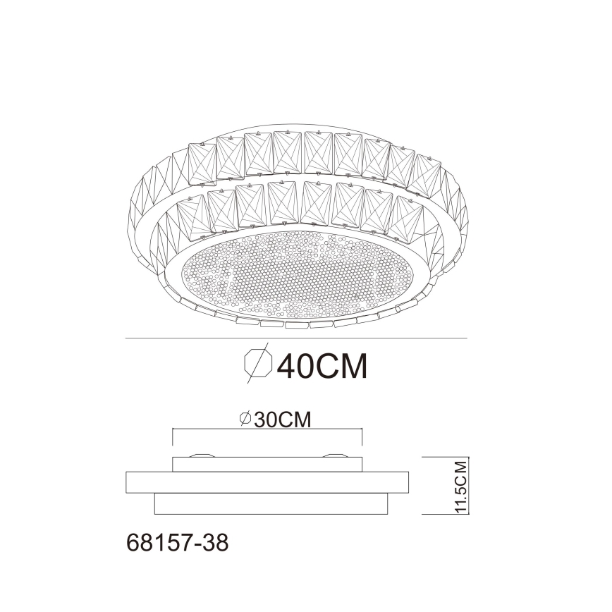 Globo 68157-38 - Lampada da soffitto LED dimmerabile KLARA LED/38W/230V Ø 40 cm + telecomando