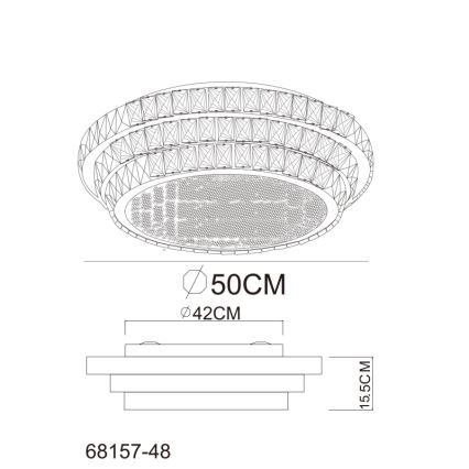 Globo - Plafoniera LED dimmerabile LED/48W/230V 2700-6000K diametro 50 cm bianco + telecomando