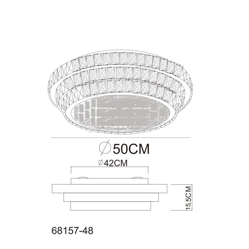 Globo - Plafoniera LED dimmerabile LED/48W/230V 2700-6000K diametro 50 cm bianco + telecomando