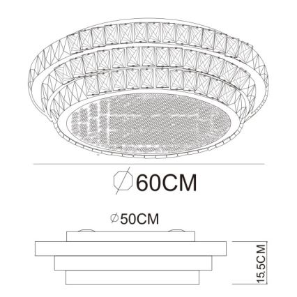 Globo - Plafoniera dimmerabile a LED/58W/230V 2700-6000K Ø 60 cm bianca + telecomando