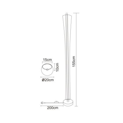Globo - Lampada da terra LED/48W/230V 2700/4000/6000K