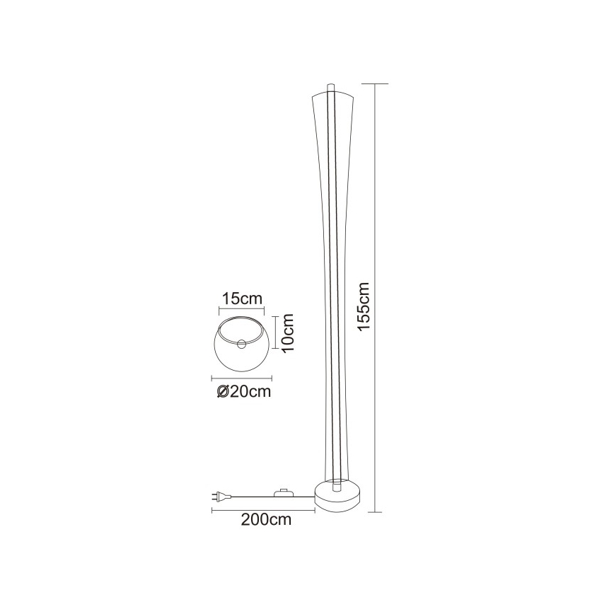 Globo - Lampada da terra LED/48W/230V 2700/4000/6000K