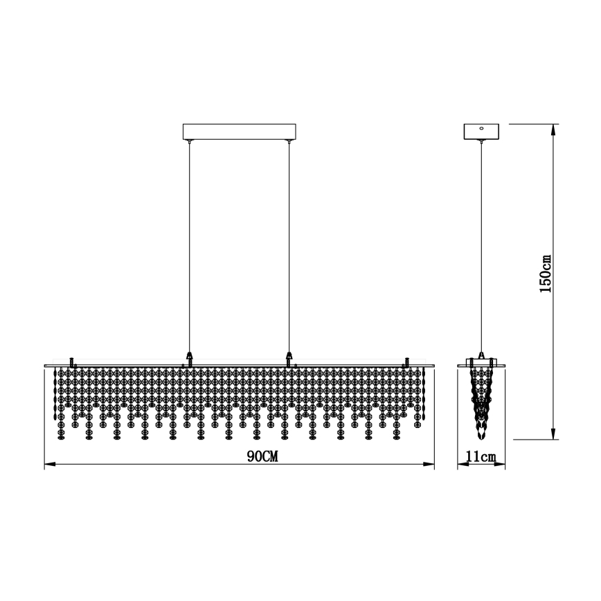 Globo - LED Dimmerabile cristallo lampadario su filo LED/24W/230V 3000-6000K + telecomando