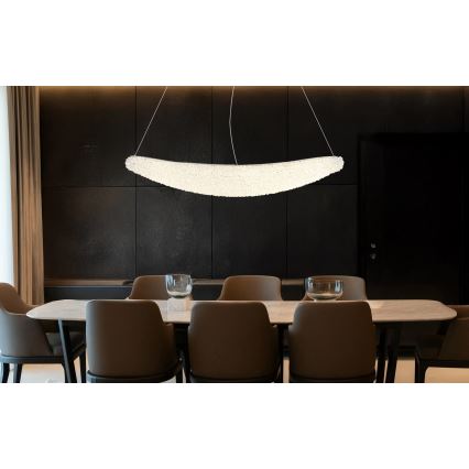 Globo - Lampadario LED dimmerabile a sospensione con cavo LED/40W/230V 2700-6000K cromo lucido + telecomando
