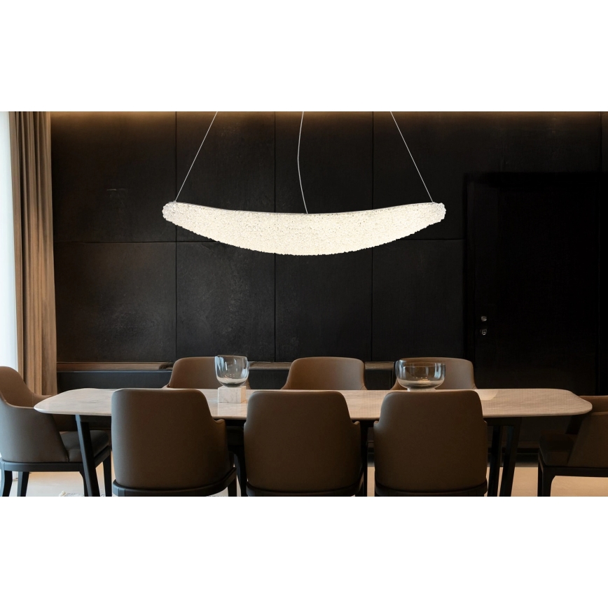 Globo - Lampadario LED dimmerabile a sospensione con cavo LED/40W/230V 2700-6000K cromo lucido + telecomando