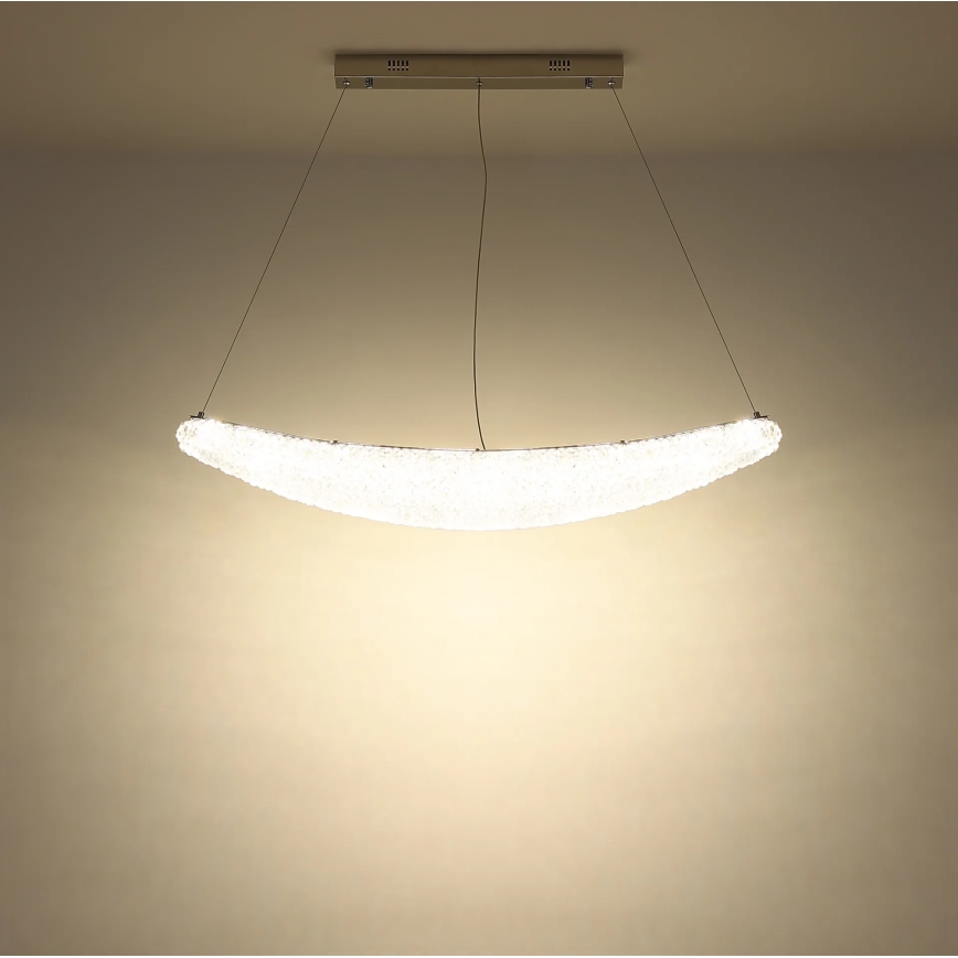 Globo - Lampadario LED dimmerabile a sospensione con cavo LED/40W/230V 2700-6000K cromo lucido + telecomando