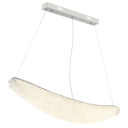 Globo - Lampadario LED dimmerabile a sospensione con cavo LED/40W/230V 2700-6000K cromo lucido + telecomando