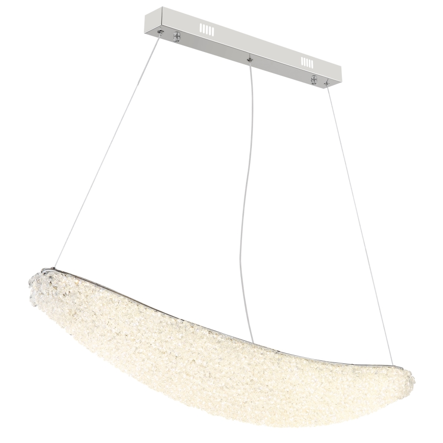 Globo - Lampadario LED dimmerabile a sospensione con cavo LED/40W/230V 2700-6000K cromo lucido + telecomando