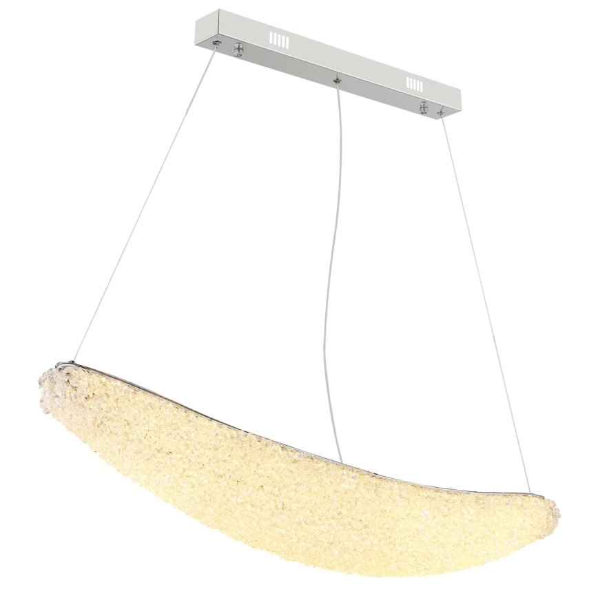 Globo - Lampadario LED dimmerabile a sospensione con cavo LED/40W/230V 2700-6000K cromo lucido + telecomando