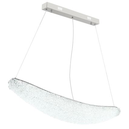 Globo - Lampadario LED dimmerabile a sospensione con cavo LED/40W/230V 2700-6000K cromo lucido + telecomando