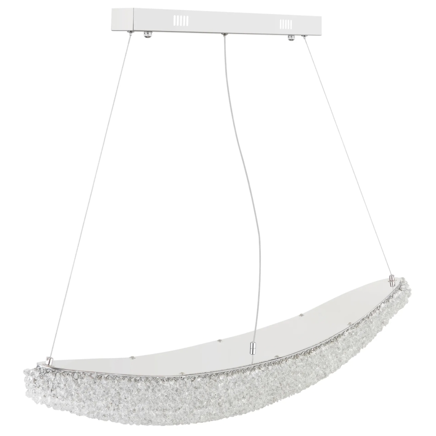Globo - Lampadario LED dimmerabile a sospensione con cavo LED/40W/230V 2700-6000K cromo lucido + telecomando
