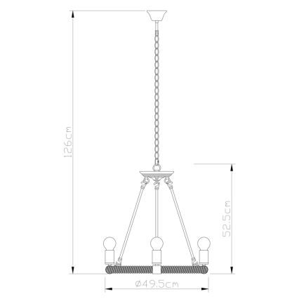 Globo - Lampadario a sospensione con catena 6xE27/40W/230V