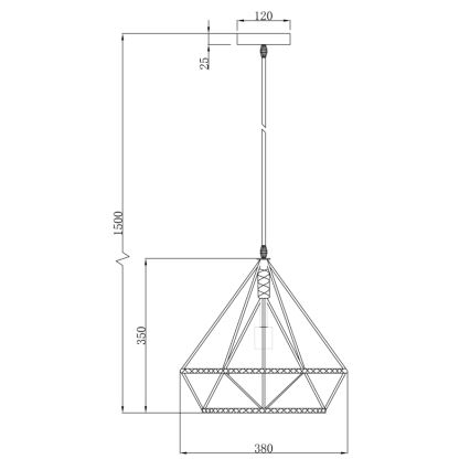 Globo 69029 - Lampadario a sospensione con filo ULLEU 1xE27/60W/230V