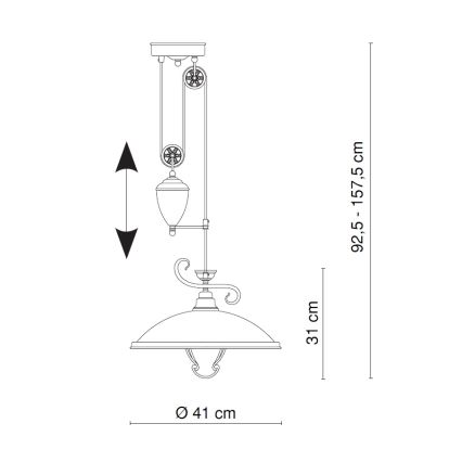 Globo - Lampadario E27/60W/230V