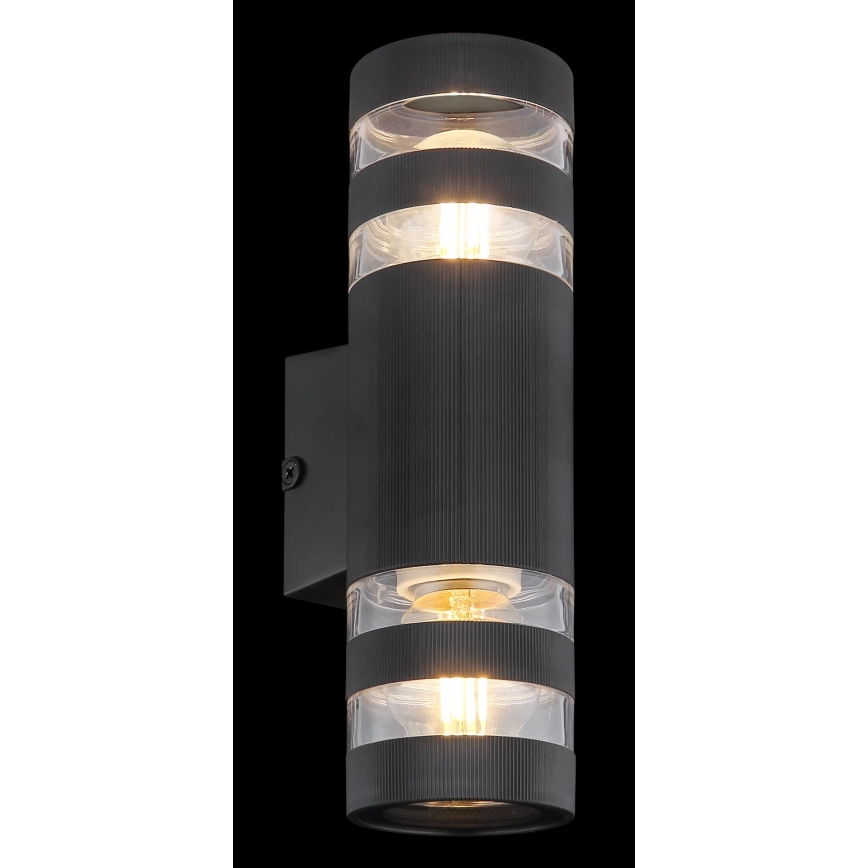 Globo - Lampada da parete 2xE27/10W/230V nera