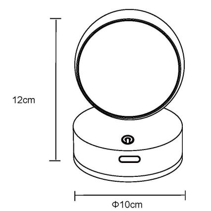Globo - LED Dimmerabile ricaricabile touch Applique LED/1,4W/5V 1800 mAh nero