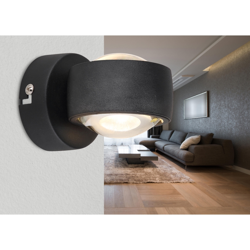 Globo - Applique LED/7W/230V 3000K nera