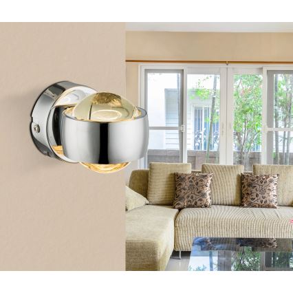 Globo - Lampada da parete LED/7W/230V 3000K cromo lucido
