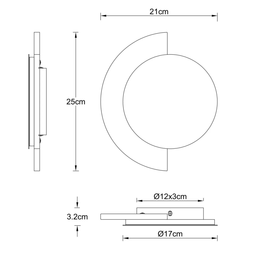 Globo - Applique LED/12W/230V 3000K Ø 25 cm travertino
