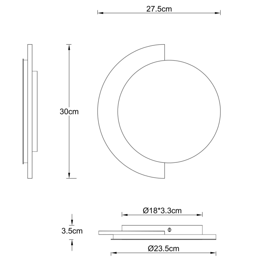 Globo - Applique LED/14W/230V 3000K Ø 30 cm