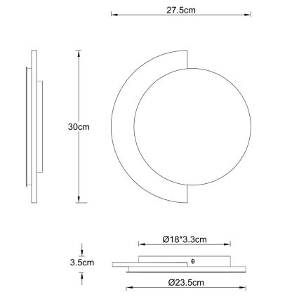 Globo - Applique LED/14W/230V 3000K