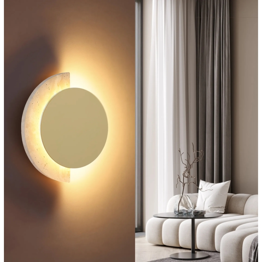 Globo - Lampada da parete LED/8W/230V 3000K Ø 20 cm travertino
