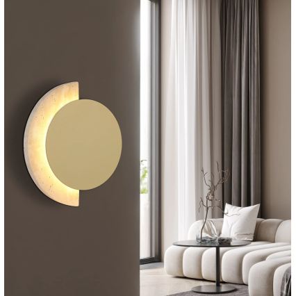 Globo - Lampada da parete LED/8W/230V 3000K Ø 20 cm travertino