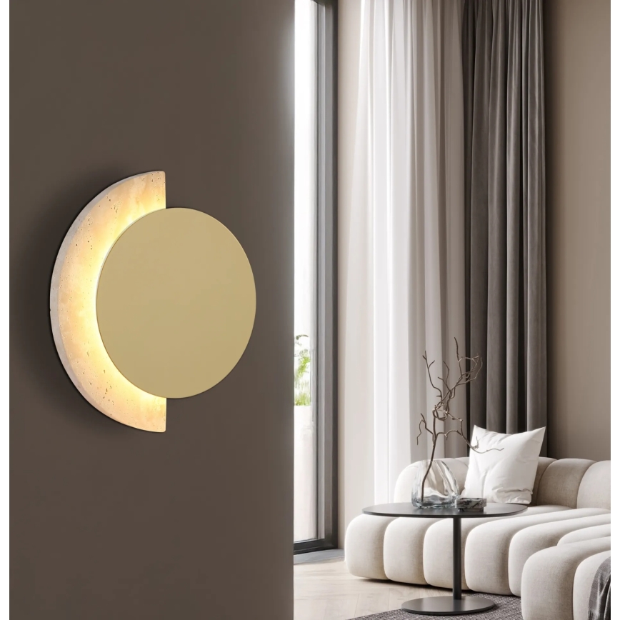 Globo - Lampada da parete LED/8W/230V 3000K Ø 20 cm travertino