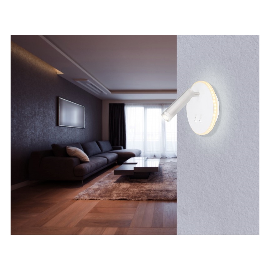 Globo - Faretto LED da parete LED/6W + LED/1W/230V