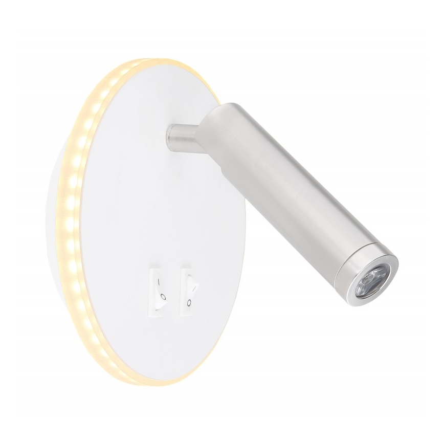 Globo - Faretto LED da parete LED/6W + LED/1W/230V