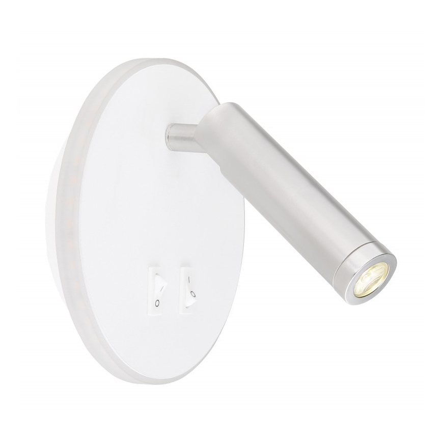 Globo - Faretto LED da parete LED/6W + LED/1W/230V
