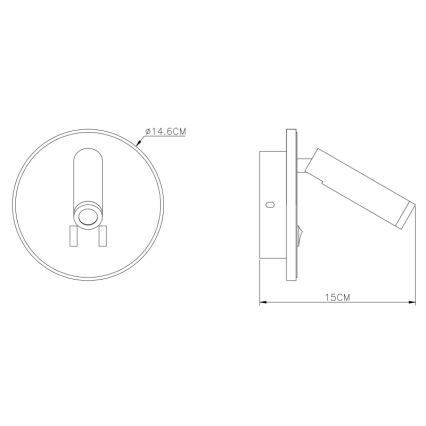 Globo - Faretto LED da parete LED/6W + LED/1W/230V