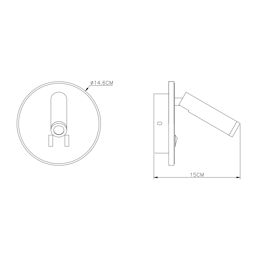 Globo - Faretto LED da parete LED/6W + LED/1W/230V