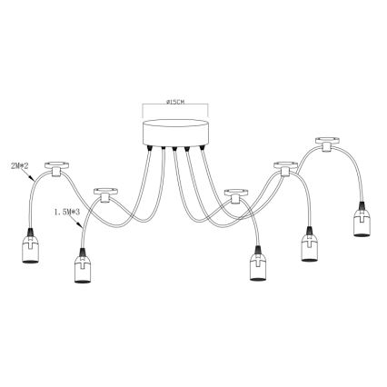 Globo - Illuminazione a sospensione 5xE27/60W/230V