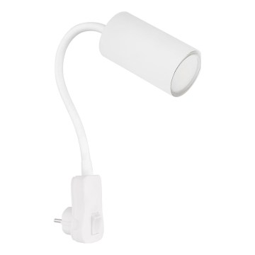 Globo - Applique a spot da parete con spina 1xGU10/35W/230V bianco
