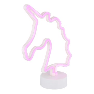 Globo - Decorazione da tavolo al neon II LED/2W/3xAA unicorno