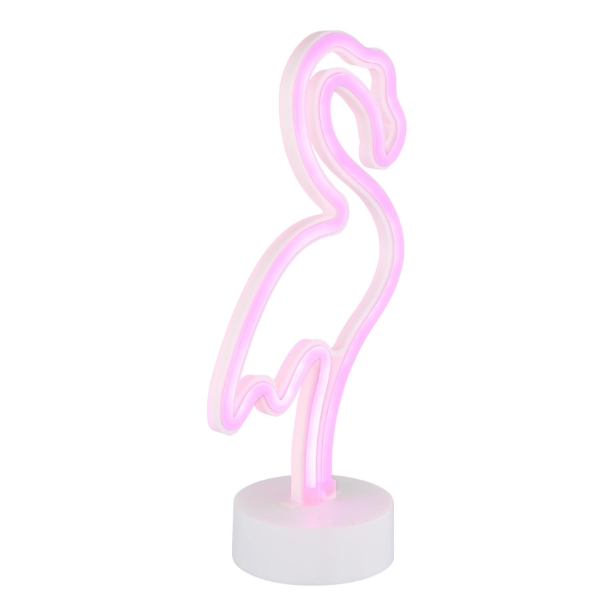 Globo - Decorazione da tavolo al neon LED/2W/3xAA fenicottero