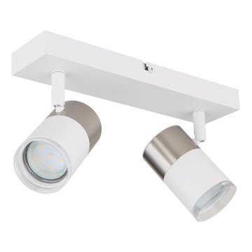 Globo - Faretto 2xGU10/25W/230V bianco/cromo opaco