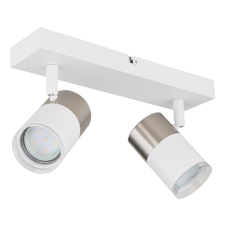 Globo - Faretto 2xGU10/25W/230V bianco/cromo opaco