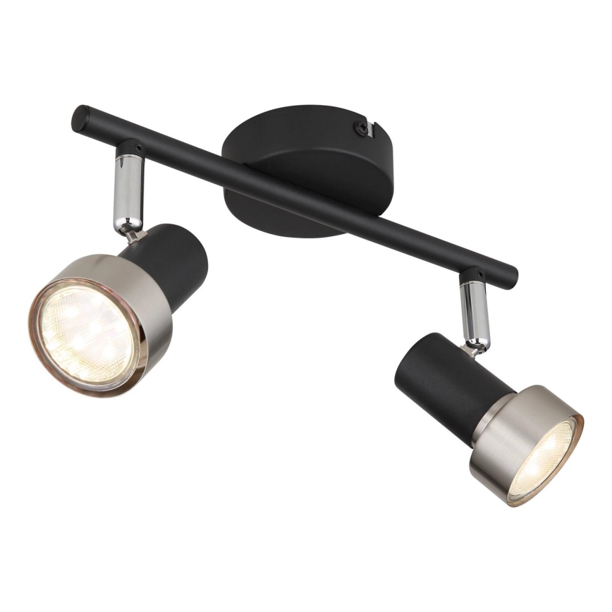 Globo - Faretto  2xGU10/25W/230V nero/argento