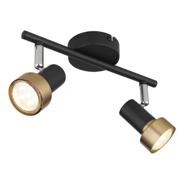 Globo - Faretto  2xGU10/25W/230V nero/oro